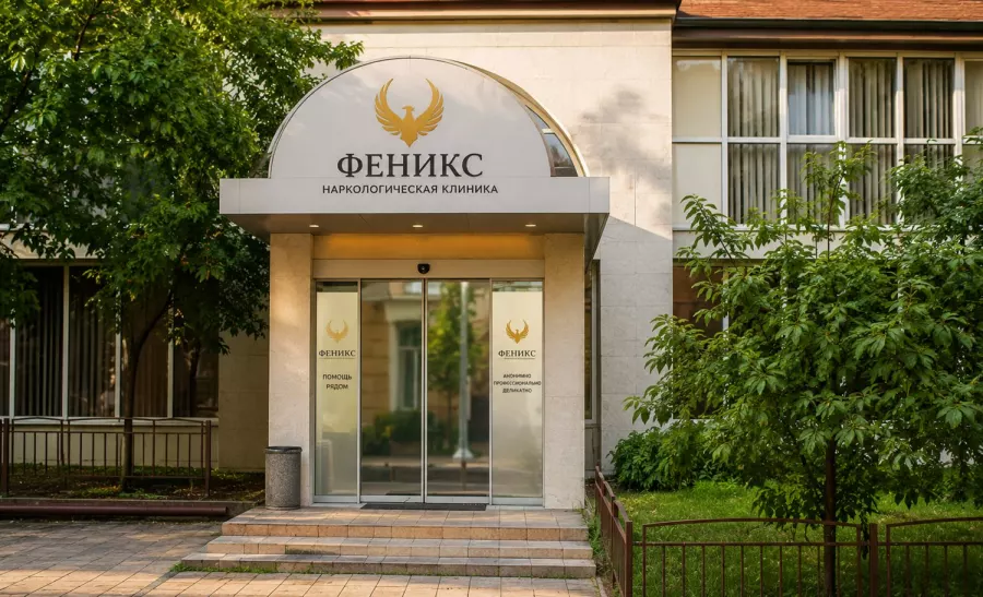 Вход в наркологическую клинику «Феникс» в Тарусе